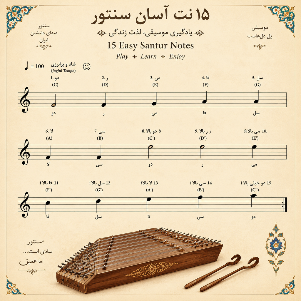 ۱۵ نت سنتور آسان و شاد